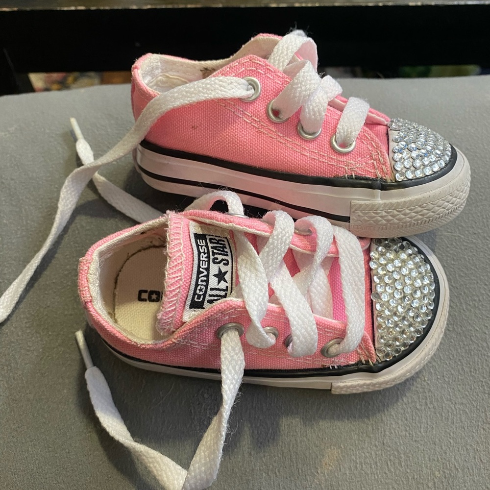 Pink Converse with rhinestones